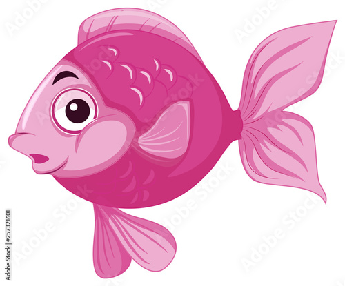 happy pink fish in water © blueringmedia