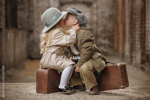 Romantic meeting of two children in the old town © Alexandr Vasilyev