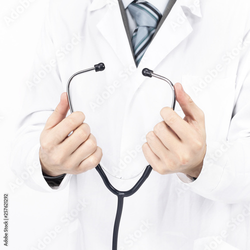 closeup.a medical practitioner holding a stethoscope © yurolaitsalbert
