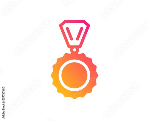 Award Medal icon. Winner achievement symbol. Glory or Honor sign. Classic flat style. Gradient medal icon. Vector © blankstock