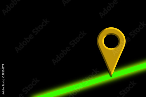 Map symbol. Map mark of night road. 地図のマーク 夜道の地図マーク