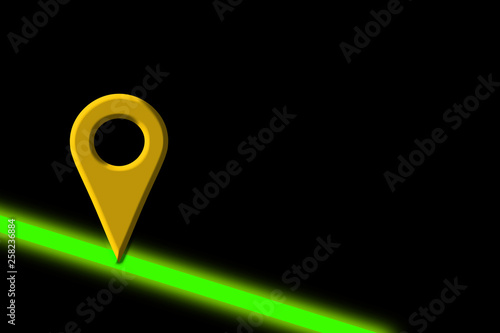Map symbol. Map mark of night road. 地図のマーク 夜道の地図マーク