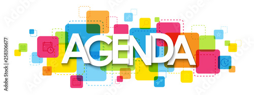 AGENDA colorful typography banner © Web Buttons Inc