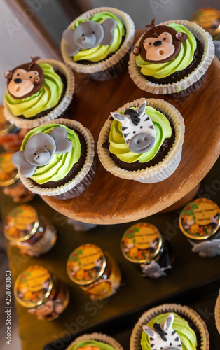 Safari Themed Animal Cupcakes For Baby Shower Party Decoration Buy