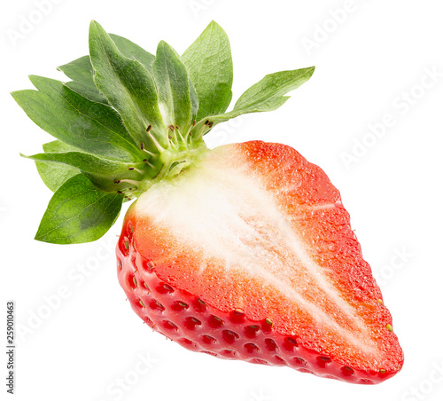 half of strawberry isolated on a white background © yurakp