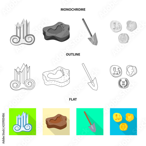 Isolated object of story and items icon. Collection of story and attributes stock symbol for web.