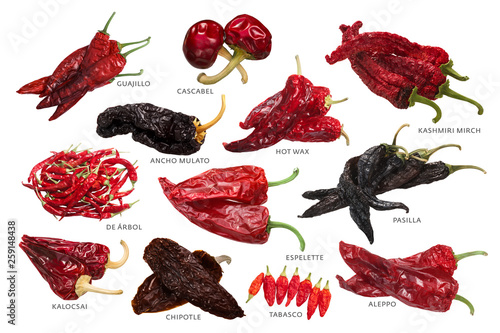 Different dried peppers, paths © maxsol7