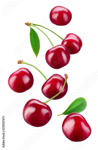 Cherry. Cherries isolated on white. Cherries background - Image © Tim UR