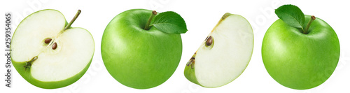 Green apple set isolated on white background © kovaleva_ka
