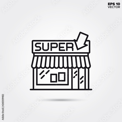 Supermarket line icon vector © eyewave