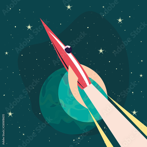 space rocket flying