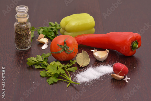 fresh vegetables on a cutting board © andreichirvas