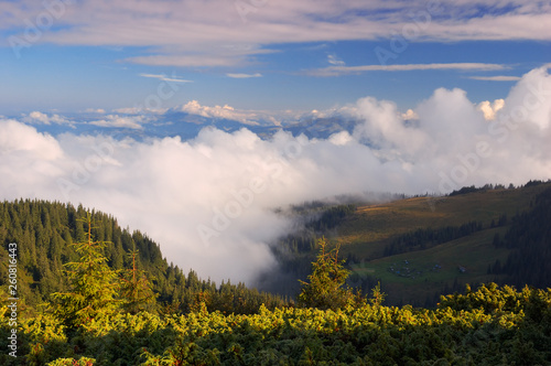 Morning mountain fog in summer © Oleksandr Kotenko