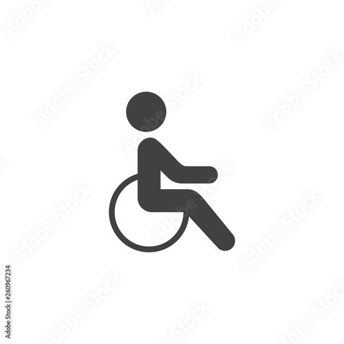 Disability, handicap vector icon. filled flat sign for mobile concept and web design. Wheelchair handicap glyph icon. Symbol, logo illustration. Pixel perfect vector graphics © alekseyvanin