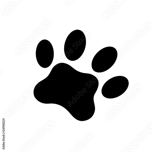 Cat footprint. Black Paw Prints. Vector illustration.