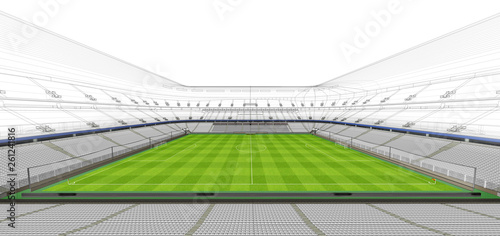 3D wireframe of stadium or sport arena. Sports background  © Aomarch