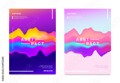 Abstract gradient poster and cover design. Colorful fluid liquid shapes. Vector illustration. © jack1e