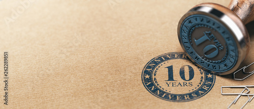 Tenth Anniversary Horizontal Background, One Year Celebration Card © Olivier Le Moal