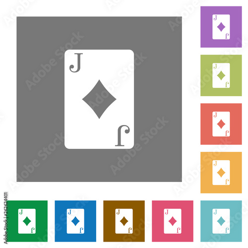 Jack of diamonds card square flat icons © botond1977