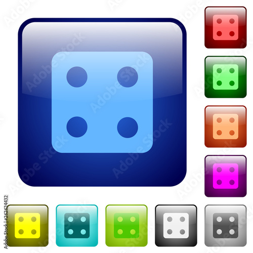 Dice four color square buttons © botond1977