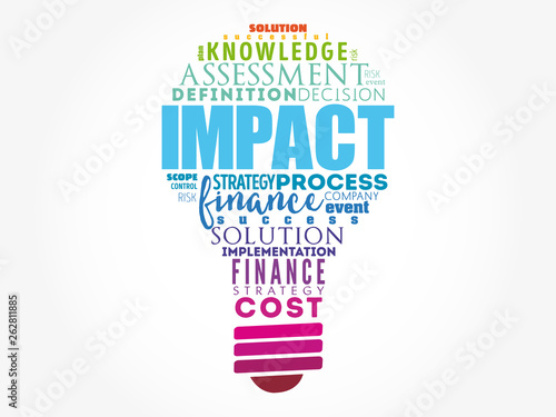 IMPACT light bulb Word Cloud collage, business concept background © dizain