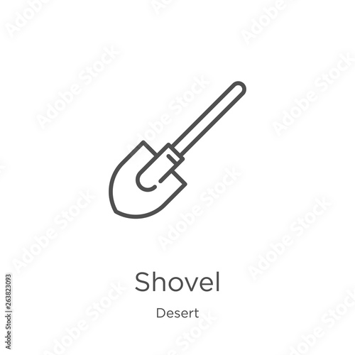 shovel icon vector from desert collection. Thin line shovel outline icon vector illustration. Outline, thin line shovel icon for website design and mobile, app development. © MacroOne