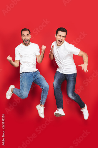 Full length of two cheerful excited men friends © Drobot Dean