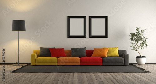 Colorful sofa in a living room © archideaphoto