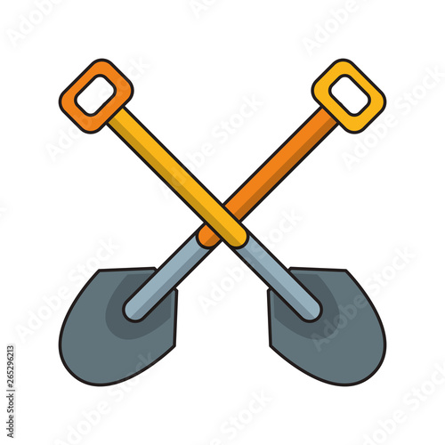 Shovels crossed symbol construction tool © Jemastock