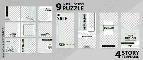 Trendy editable template for social networks stories and posts, vector illustration.