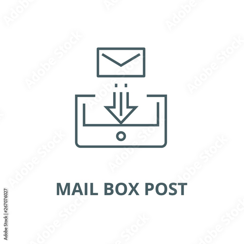 Mail box post vector line icon, outline concept, linear sign