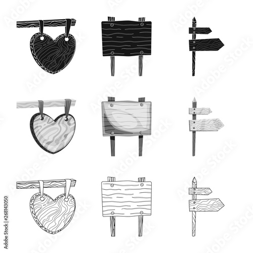 Isolated object of raw and forest logo. Set of raw and hardwood vector icon for stock.