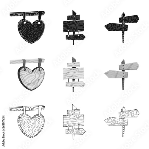 Vector illustration of raw and forest logo. Collection of raw and hardwood stock vector illustration.