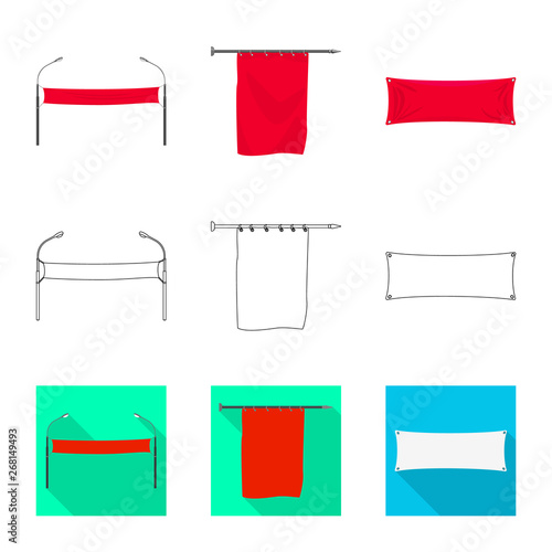 Vector design of texture and presentation symbol. Set of texture and media stock symbol for web.